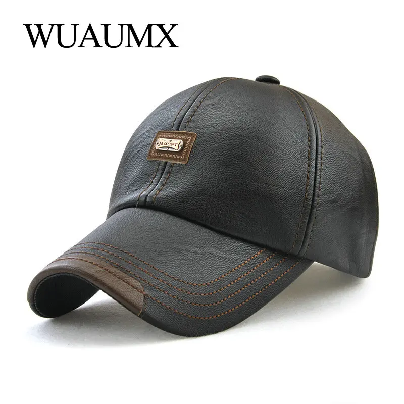 Wuaumx Brand Fall Winter PU Leather Baseball Caps For Men Dad Hat Black Bone Snapback Hip Hop Cap Adjustable Casquette gorras
Wuaumx Brand Fall Winter PU Leather Baseball Caps For Men Dad Hat Black Bone Snapback Hip Hop Cap Adjustable Casquette gorras