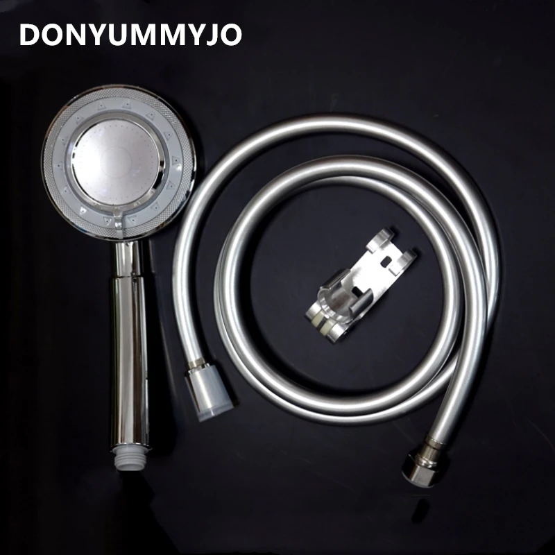 

DONYUMMYJO 1pc Multi-function Water-saving Spray Hand-held Supercharged Shower Head + Bracket + 1.5m Hose