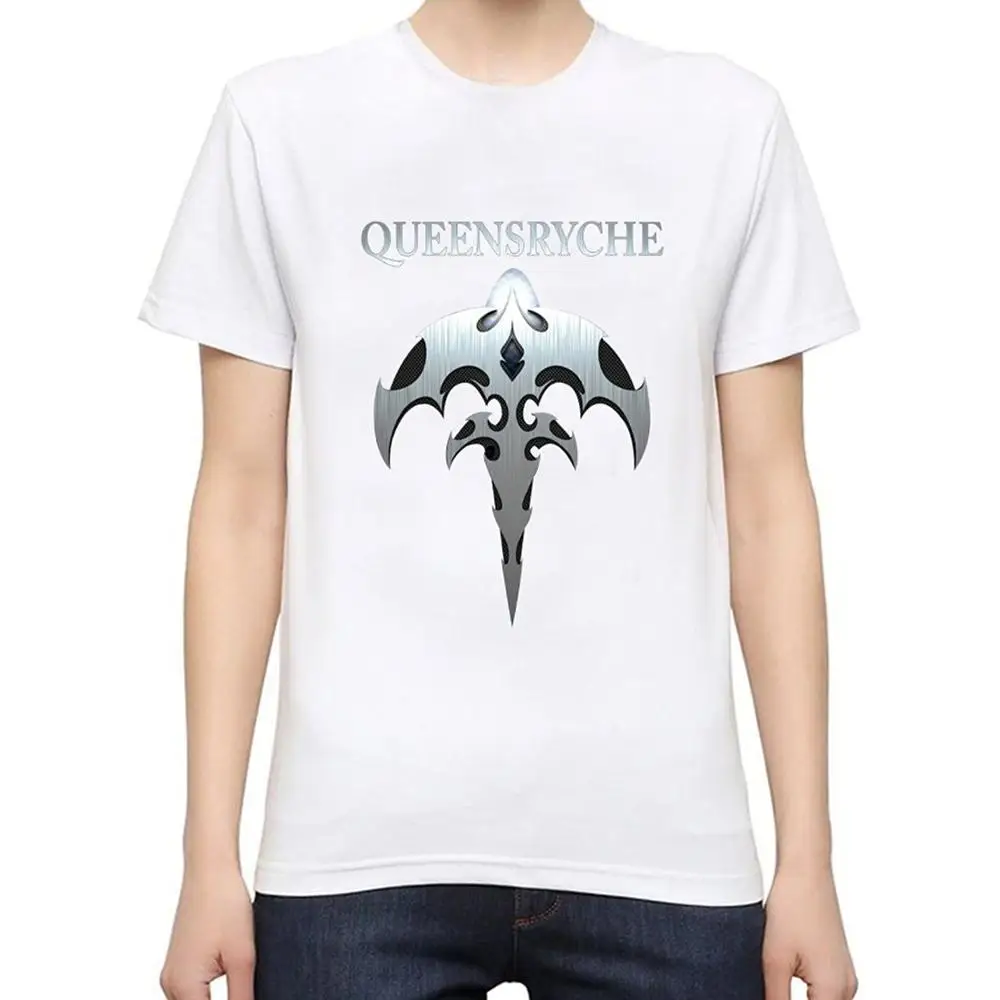 Футболка Топы Шеи Экипажа Мужчин Queensryche Рок Группа С Коротким Рукавом Печатных Tee|