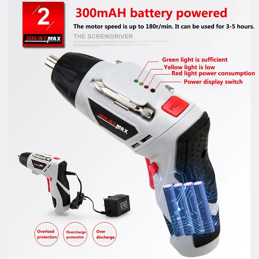 Electric Cordless Screwdriver 12 in 1 Cordless Electric Home Multi Color Screwdriver Tool Kit with AC Adapter Charger
Electric Cordless Screwdriver 12 in 1 Cordless Electric Home Multi Color Screwdriver Tool Kit with AC Adapter Charger