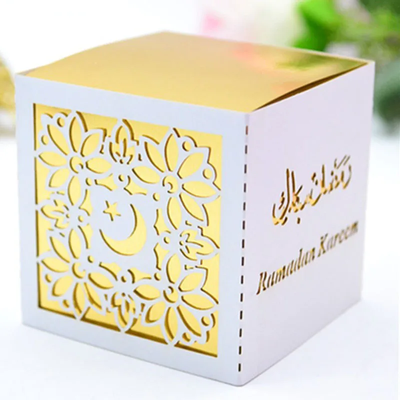 Лазерная резка луна и звезды Рамадан Карим Eid украшения Шоколад Коробки
Лазерная резка луна и звезды Рамадан Карим Eid украшения Шоколад Коробки