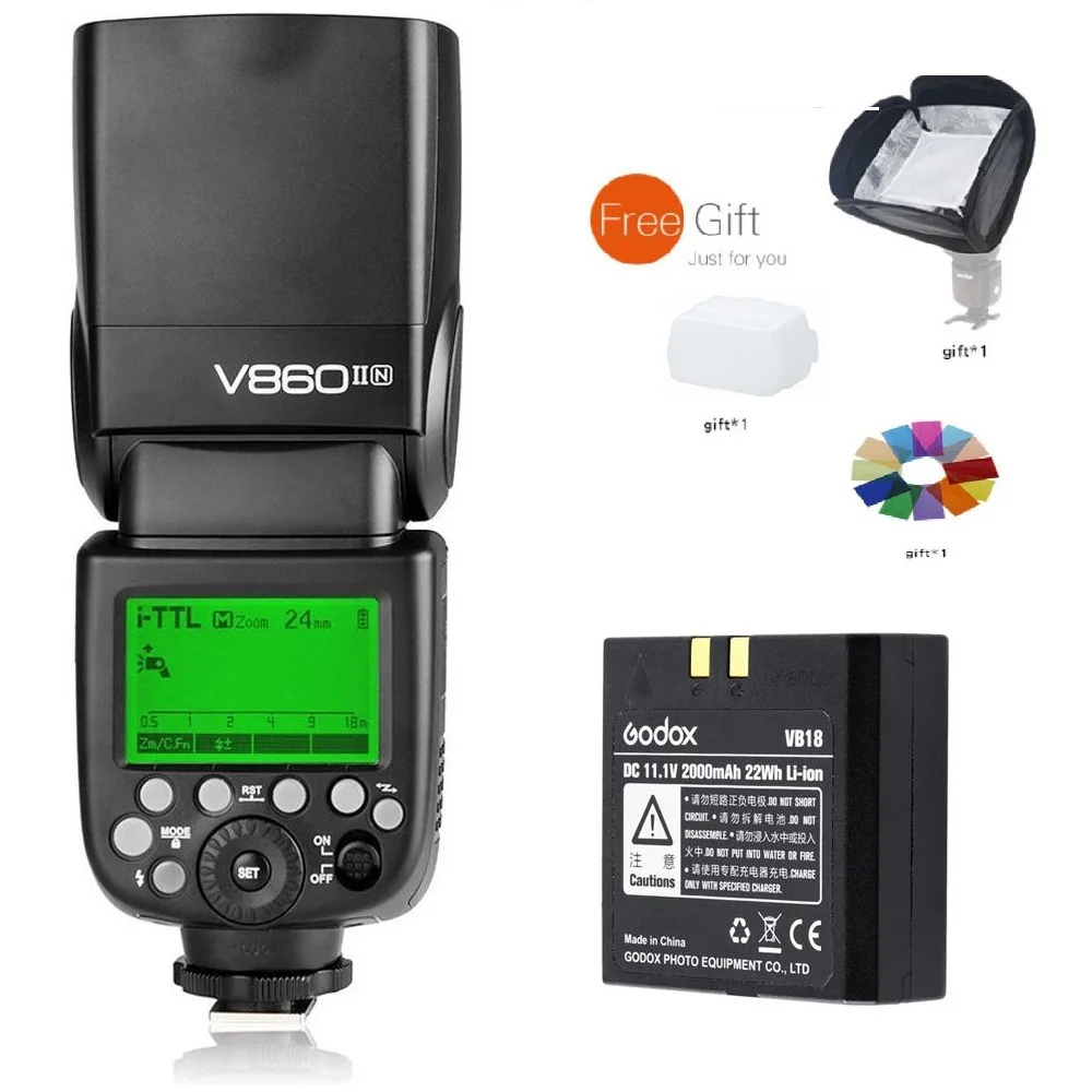 Godox VING V860II N 2 4G TTL Li-on Battery Camera Flash Speedlite for Nikon D800 D700 D7100 D7000 D5200 D5100 D5000 D300 D300S |