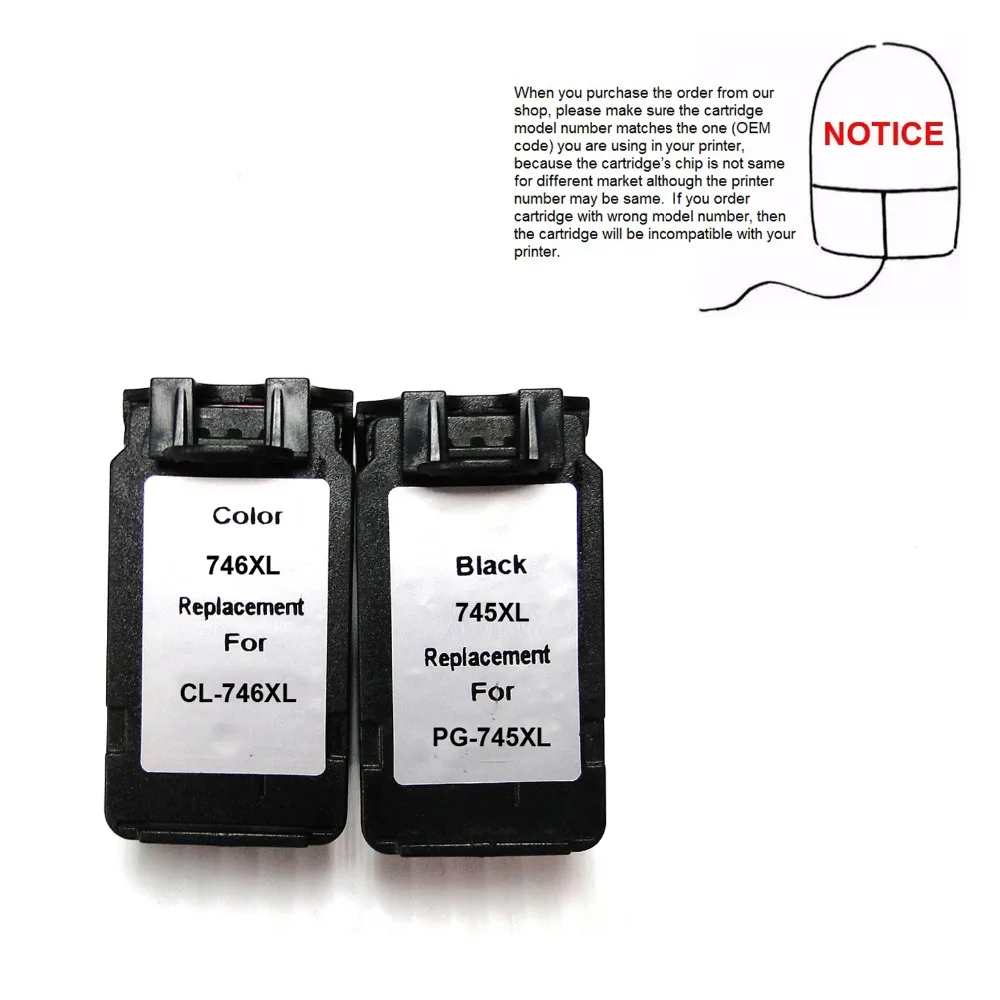 YOTAT 1set PG745 CL746 remanufactured ink cartridge PG-745 CL-746 for Canon MG2470 MG2570 IP2870 printer
YOTAT 1set PG745 CL746 remanufactured ink cartridge PG-745 CL-746 for Canon MG2470 MG2570 IP2870 printer