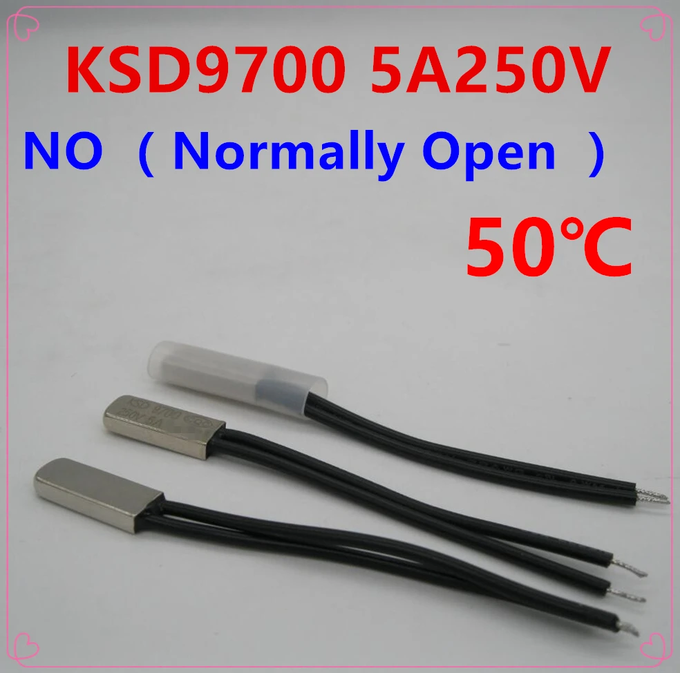 5pcs/lot KSD9700 5A250V 50 Degree Celsius (N.O.) Normally Open Temperature Switch Thermostat Thermal Protector
5pcs/lot KSD9700 5A250V 50 Degree Celsius (N.O.) Normally Open Temperature Switch Thermostat Thermal Protector