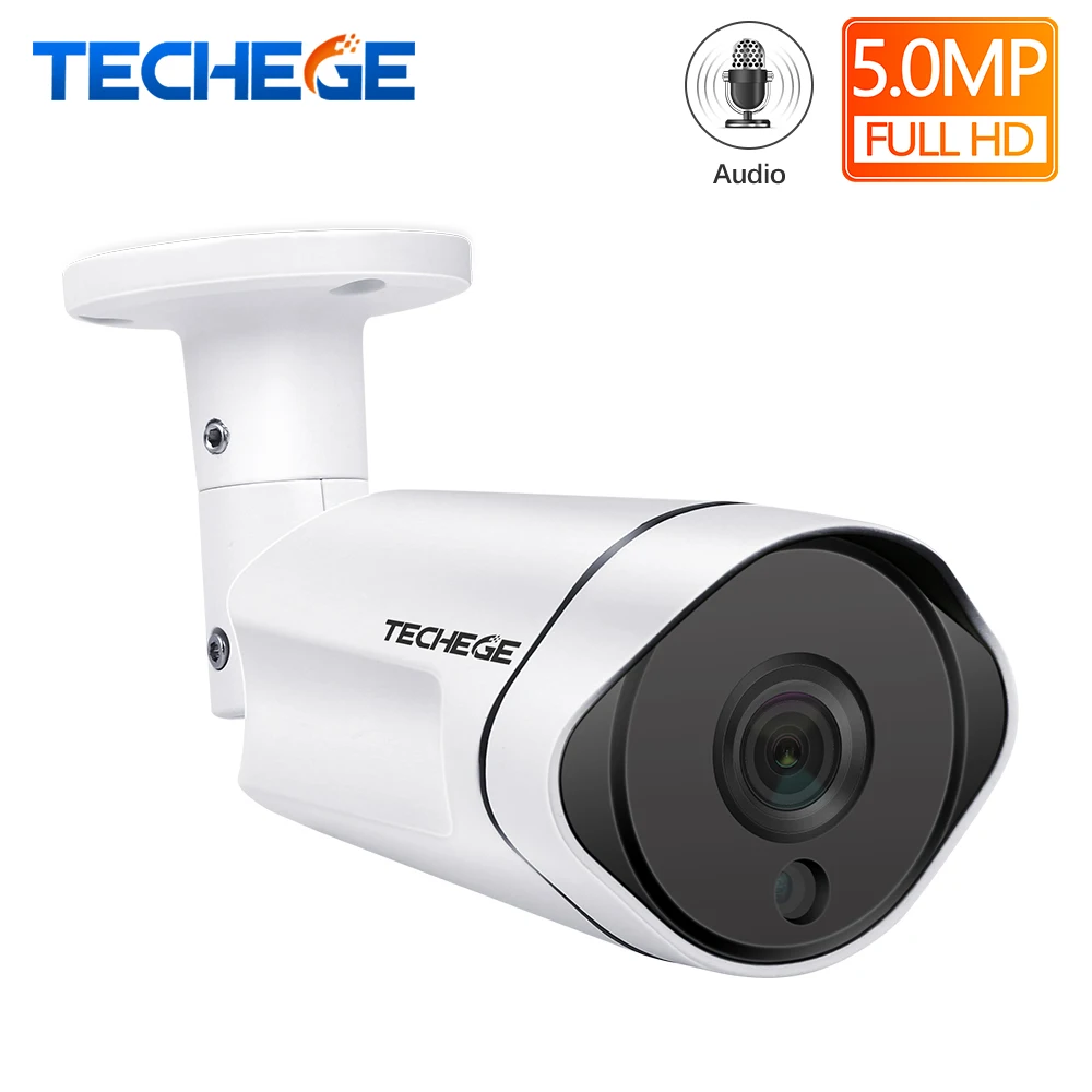 Techege H.265 5MP POE IP Камера открытый Водонепроницаемый видео Камеры Скрытого