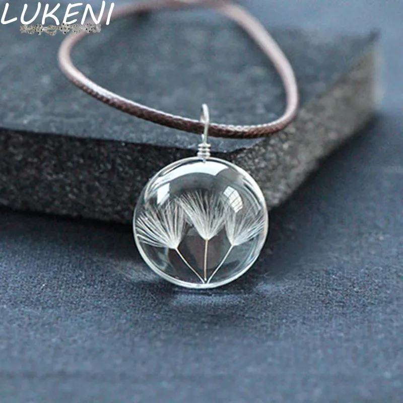 LUKENI Real Dandelion Jewelry Crystal Glass Ball Dandelion Necklace Long Strip Leather Chain Pendant Necklaces For Women XL154
LUKENI Real Dandelion Jewelry Crystal Glass Ball Dandelion Necklace Long Strip Leather Chain Pendant Necklaces For Women XL154