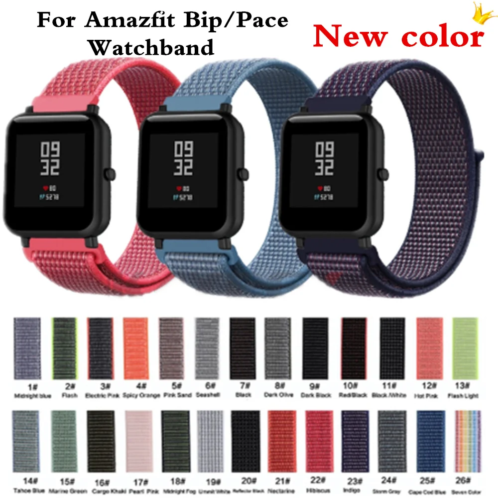 Нейлоновый браслет для Huami Amazfit Bip Stratos pace ремень gts gtr 47 мм huawei Watch GT2 ремешок на