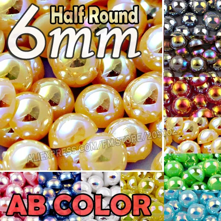 6mm 400pcs/Lot Mix Colors AB Half Round Flat back Bead imitation ABS Plastic beads for DIY Nail Art Accessories
6mm 400pcs/Lot Mix Colors AB Half Round Flat back Bead imitation ABS Plastic beads for DIY Nail Art Accessories