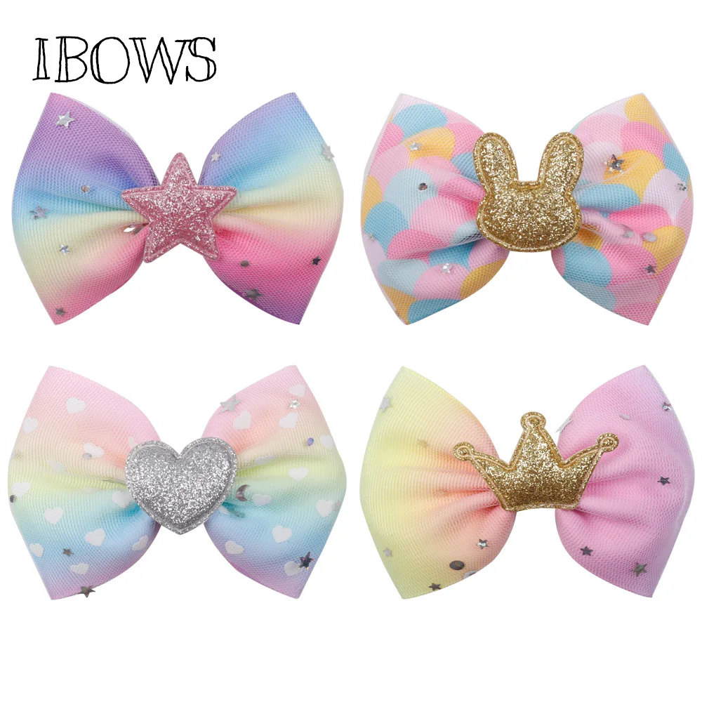 IBOWS Hair Accessories 4 Inch Candy Color Hair Bow Rainbow Mini Hair Clips For Girl Rainbow hairbow DIY Headwear Valentine's Day
IBOWS Hair Accessories 4 Inch Candy Color Hair Bow Rainbow Mini Hair Clips For Girl Rainbow hairbow DIY Headwear Valentine's Day