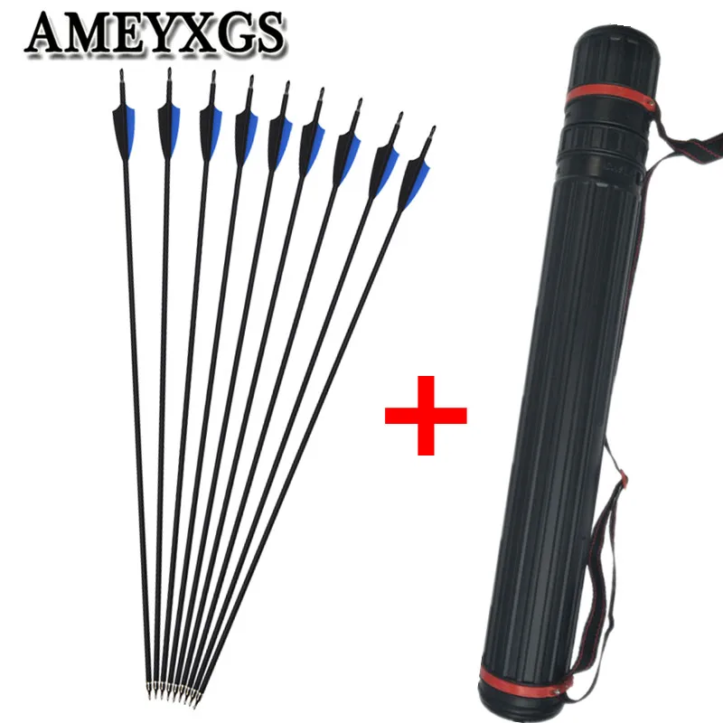 12Pcs 30" Spine 500 Archery Carbon Arrows Replacement Broadhead With Arrow Quiver For Bow Outdoor Hunting Shooting Accessories
12Pcs 30" Spine 500 Archery Carbon Arrows Replacement Broadhead With Arrow Quiver For Bow Outdoor Hunting Shooting Accessories