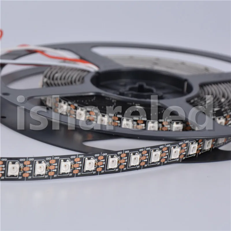 50 м 10x5 5 в SK6812 WS2812B 74 светодиодный s/M Белый/Черный PCB 5050 SMD RGB Dream Адресуемая цветная