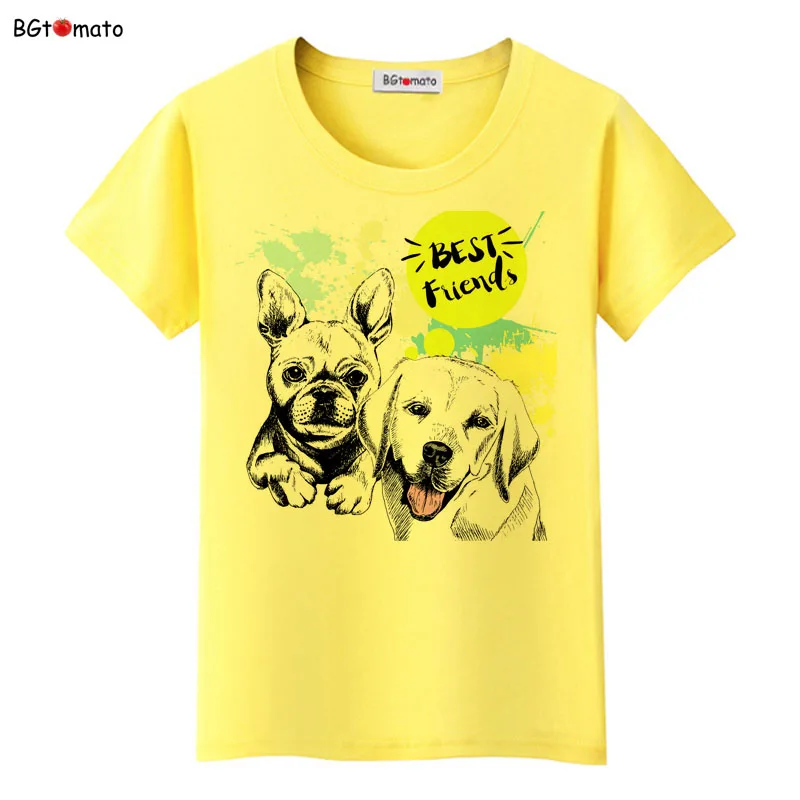 Футболки с принтом Лучшие друзья и симпатичные собаки забавная летняя футболка