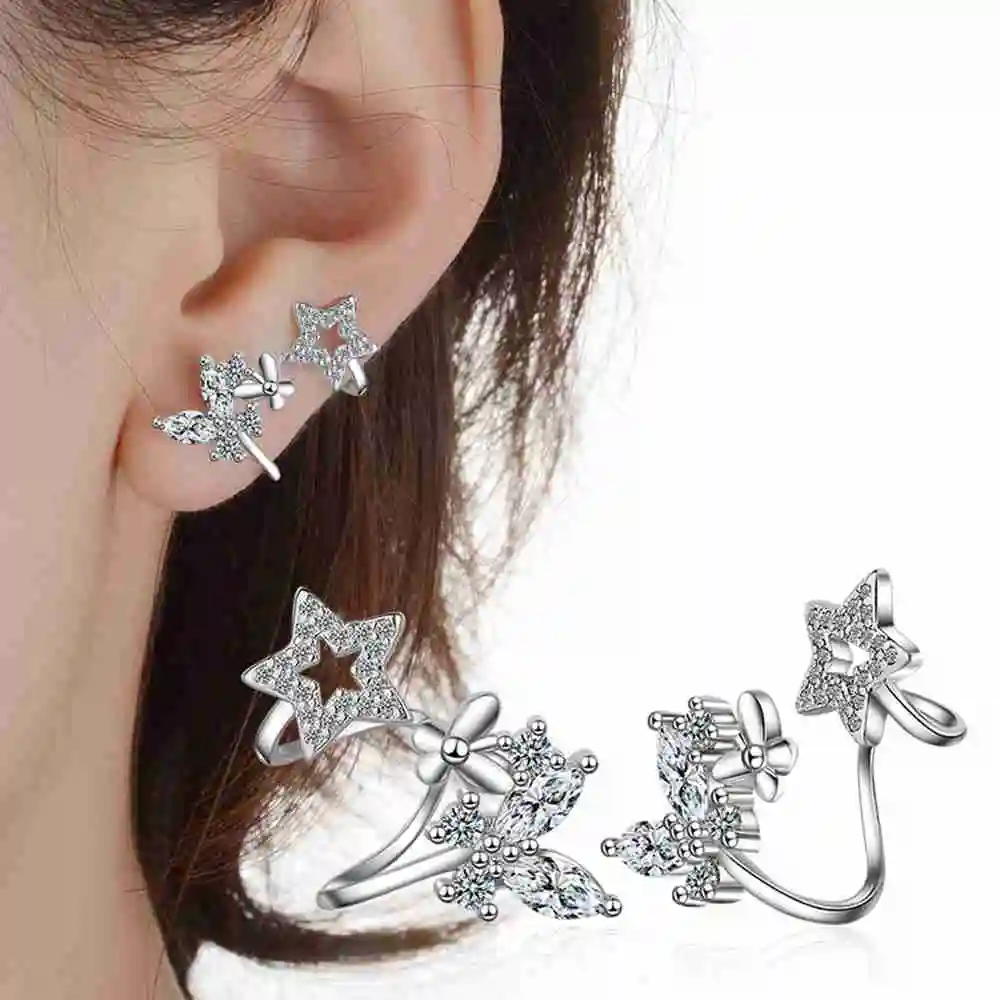Romantic Earring Jewelry For Girls Rose Gold And Silver Color With Stars And Butterfly Earrings Women Party Accessories
Romantic Earring Jewelry For Girls Rose Gold And Silver Color With Stars And Butterfly Earrings Women Party Accessories