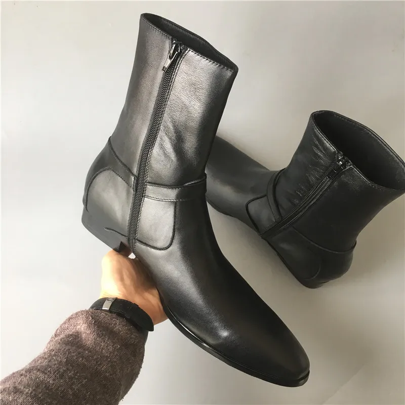 Classical black solid genuine leather buckle men boots formal handmade quality cowhide fashion motorcycle zipper Boots
Classical black solid genuine leather buckle men boots formal handmade quality cowhide fashion motorcycle zipper Boots
