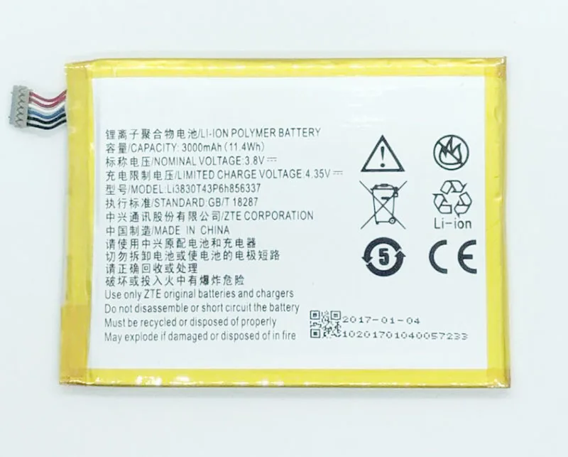 GeLar 3000mAh Li3830T43p6h856337 phone battery For ZTE Blade S6 Lux Q7/-C G719C N939St V5 Pro N939ST N939SC N939SD
GeLar 3000mAh Li3830T43p6h856337 phone battery For ZTE Blade S6 Lux Q7/-C G719C N939St V5 Pro N939ST N939SC N939SD