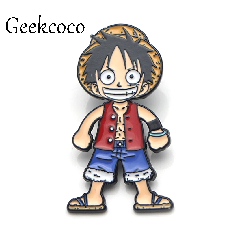 Luffy DIY Броши унисекс гордыня цинковый сплав Эмаль булавки медаль мультфильм insignia