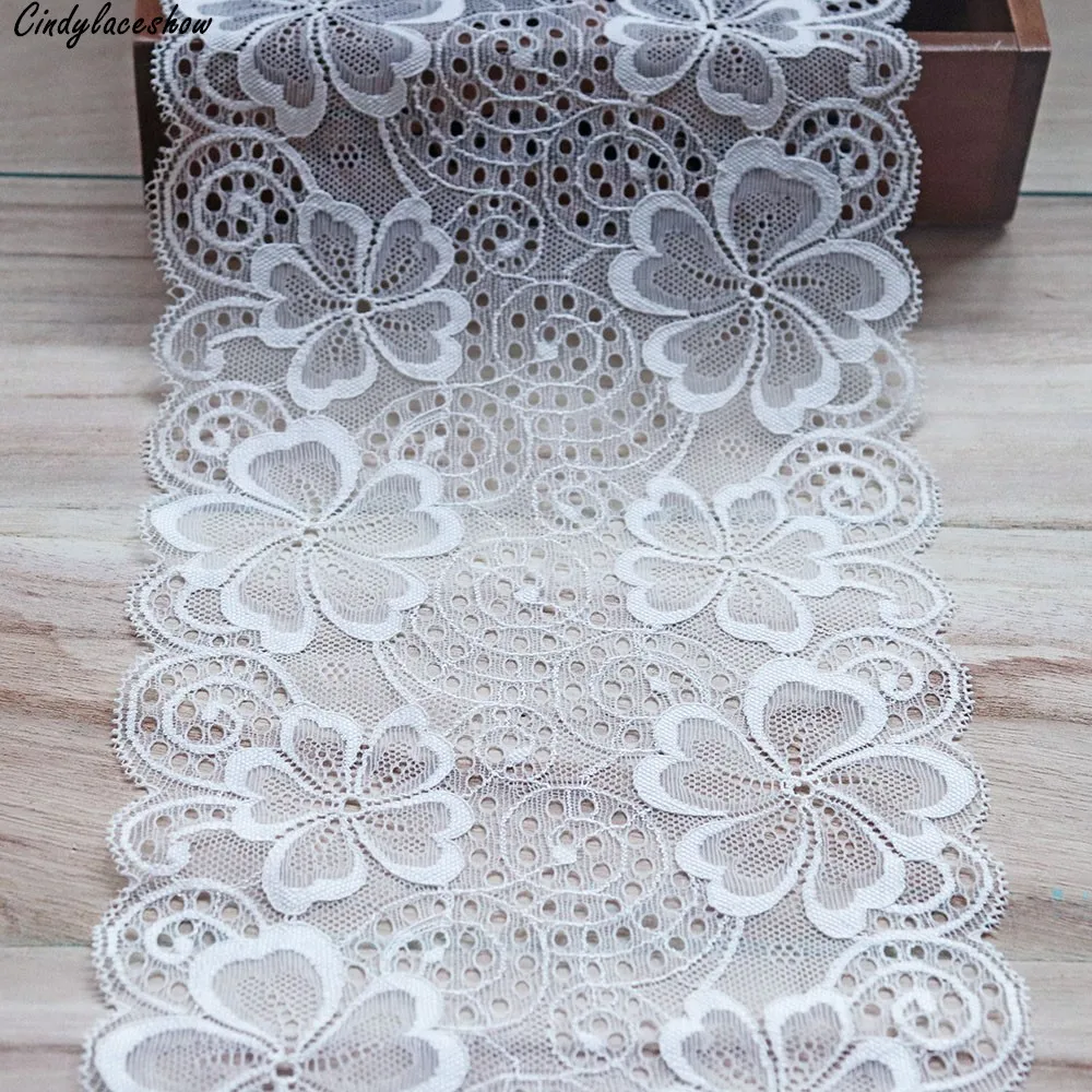 1Yard 18.5cm Width Nylon White Elastic Lace Trim For DIY Clothing Accessories Sewing Appliques French Net Stretch Lace Trimmings
1Yard 18.5cm Width Nylon White Elastic Lace Trim For DIY Clothing Accessories Sewing Appliques French Net Stretch Lace Trimmings