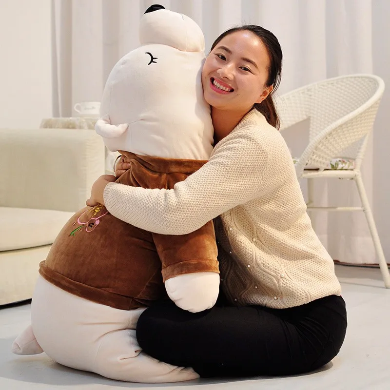 

Dorimytrader 51'' Big Animal White Bear Plush Doll Stuffed Soft 130cm Cute Polar Bears Toy Kids Gift Pillow DY61468