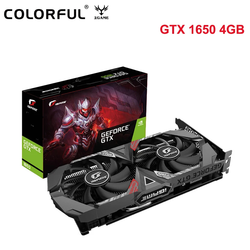 Оригинальная Красочная видеокарта IGame GeForce GTX 1650 Ultra 4G NVIDIA 128 бит игровая карта GDDR5 4