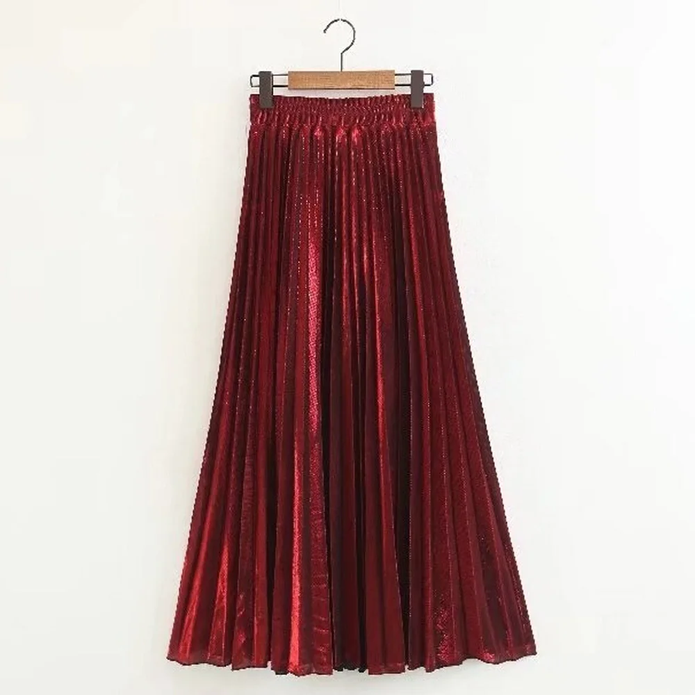Юбка Женская эластичная с завышенной талией винтажная Повседневная Макси юбка