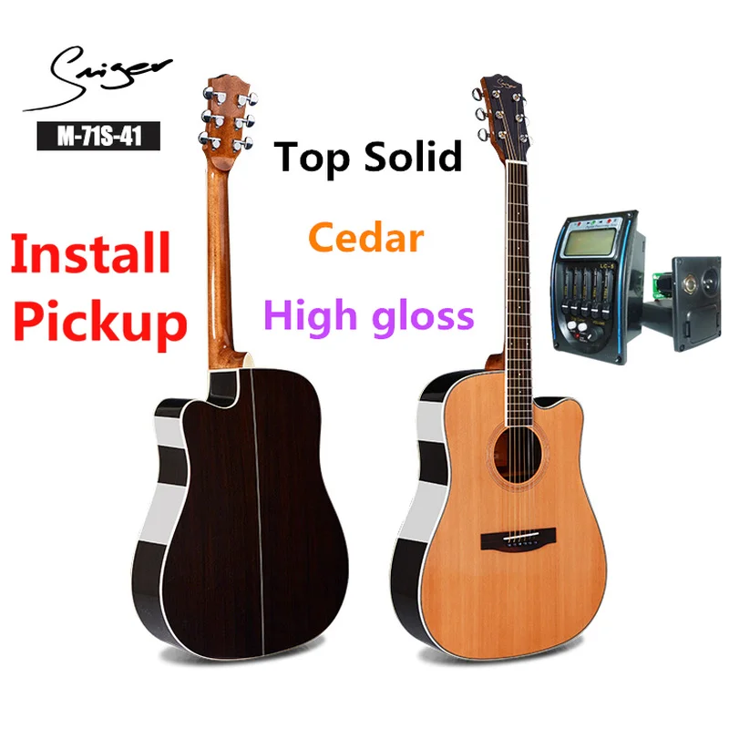 Guitar Solid Cedar Acoustic Electric Steel-String 41 Inches D-Body Guitarra 6 Strings Folk Pop Cutaway Wood Color Guitars Pickup
Guitar Solid Cedar Acoustic Electric Steel-String 41 Inches D-Body Guitarra 6 Strings Folk Pop Cutaway Wood Color Guitars Pickup