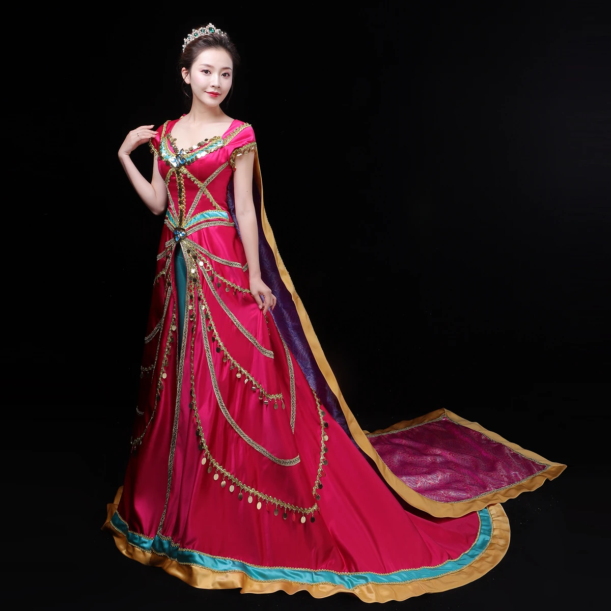2019 Movie Aladdin Princess Jasmine Cosplay Costume Halloween Outfit Coronation Costume Fancy Sequin Dress Coat Long Cloak Suit
2019 Movie Aladdin Princess Jasmine Cosplay Costume Halloween Outfit Coronation Costume Fancy Sequin Dress Coat Long Cloak Suit
