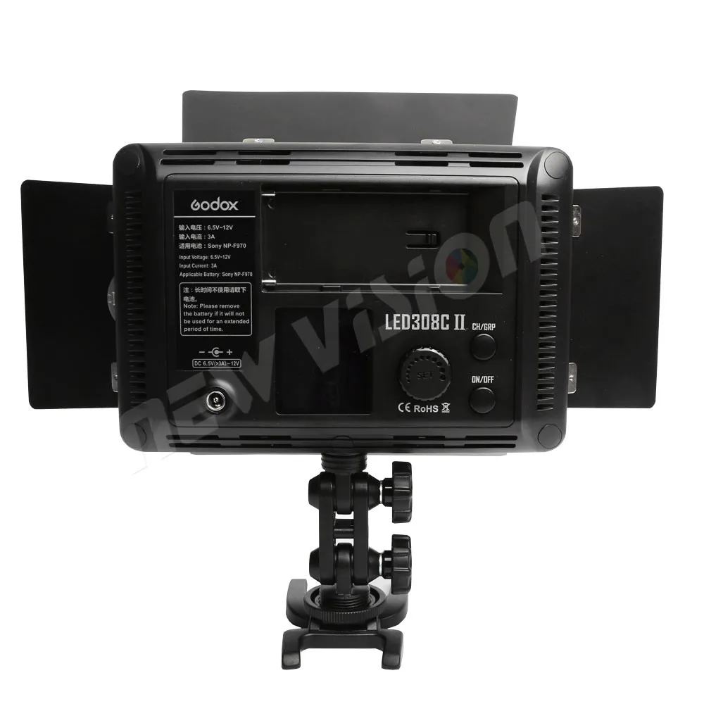 Godox LED308C II Bi-Color 3300K-5600K LED Video Light Lamp for DV Camcorder Camera +Remote+Handle Grip & Barn Door
Godox LED308C II Bi-Color 3300K-5600K LED Video Light Lamp for DV Camcorder Camera +Remote+Handle Grip & Barn Door