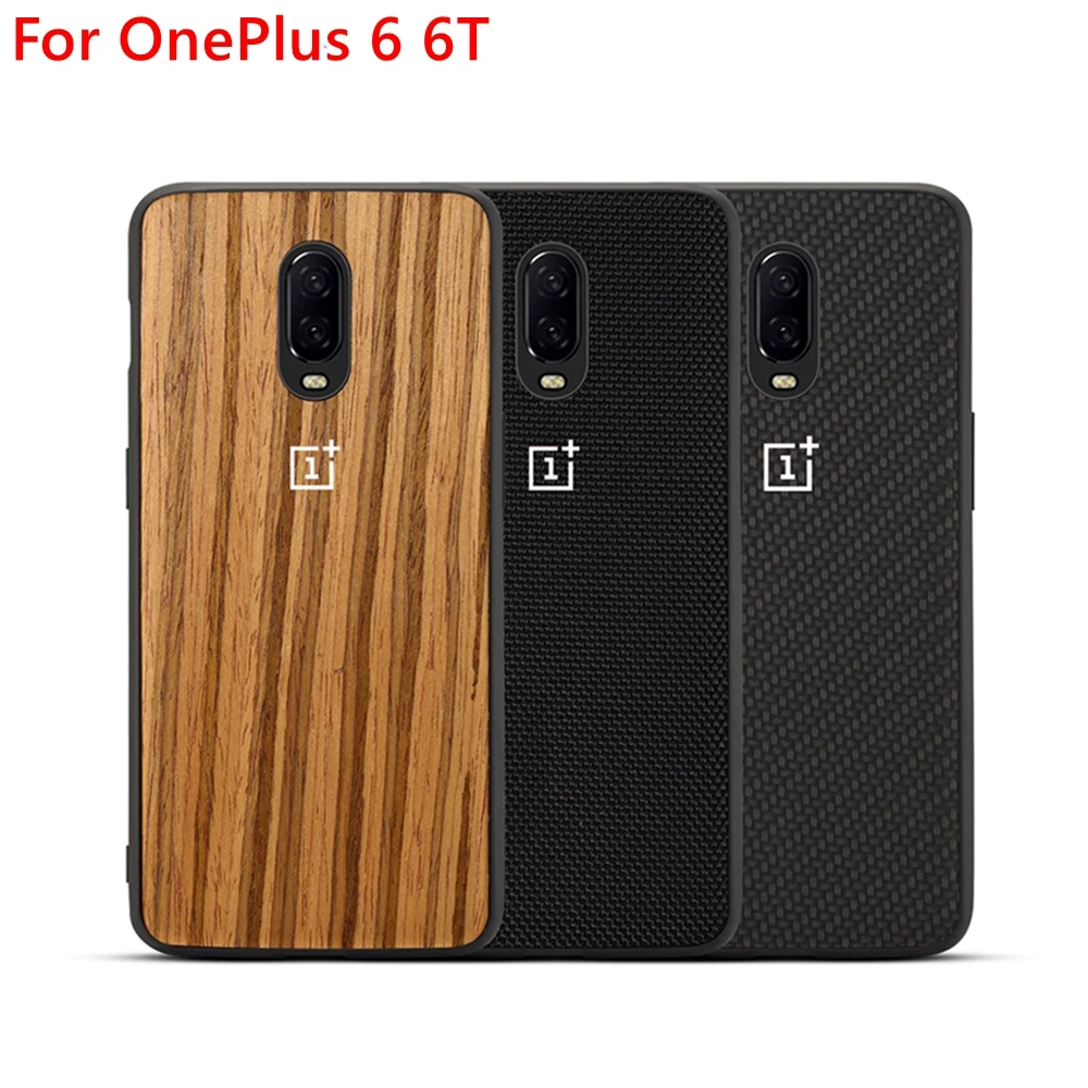 Противоударный чехол One Plus 6 6T 7 7T 8Pro9 Nord из углеродного волокна нейлона дерева