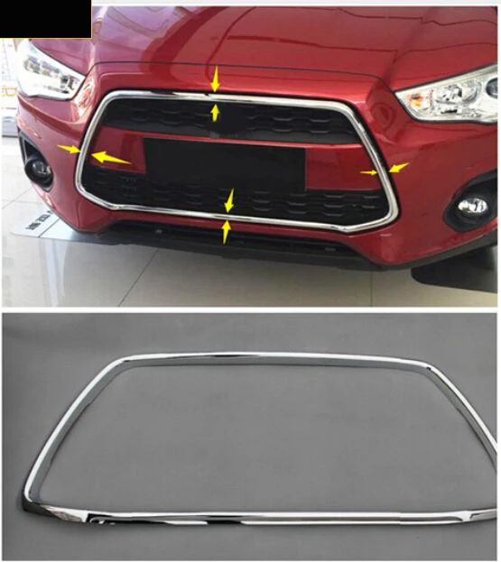 Передняя решетка радиатора для Mitsubishi ASX Outlander Sport 2013 2014 2015 АБС пластик хром 1 шт.
