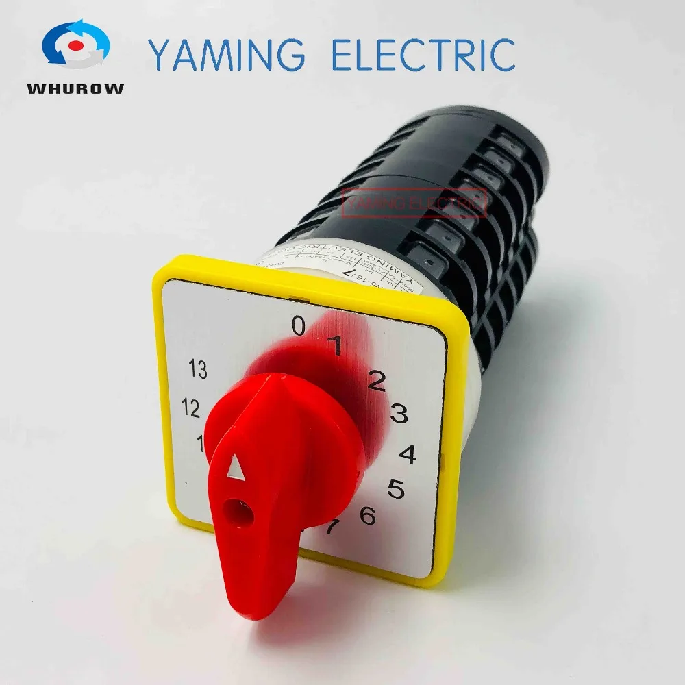 0-13 position posiciones 7 phases 16A changeover rotary main cam rotary switch control motor silver contact LW5-16/7
0-13 position posiciones 7 phases 16A changeover rotary main cam rotary switch control motor silver contact LW5-16/7