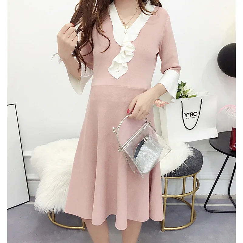 Autumn winter Fashion Sweaters maternity clothes Korean version V-necked knit merternity Dresses pregnancy clothes winter dress
Autumn winter Fashion Sweaters maternity clothes Korean version V-necked knit merternity Dresses pregnancy clothes winter dress