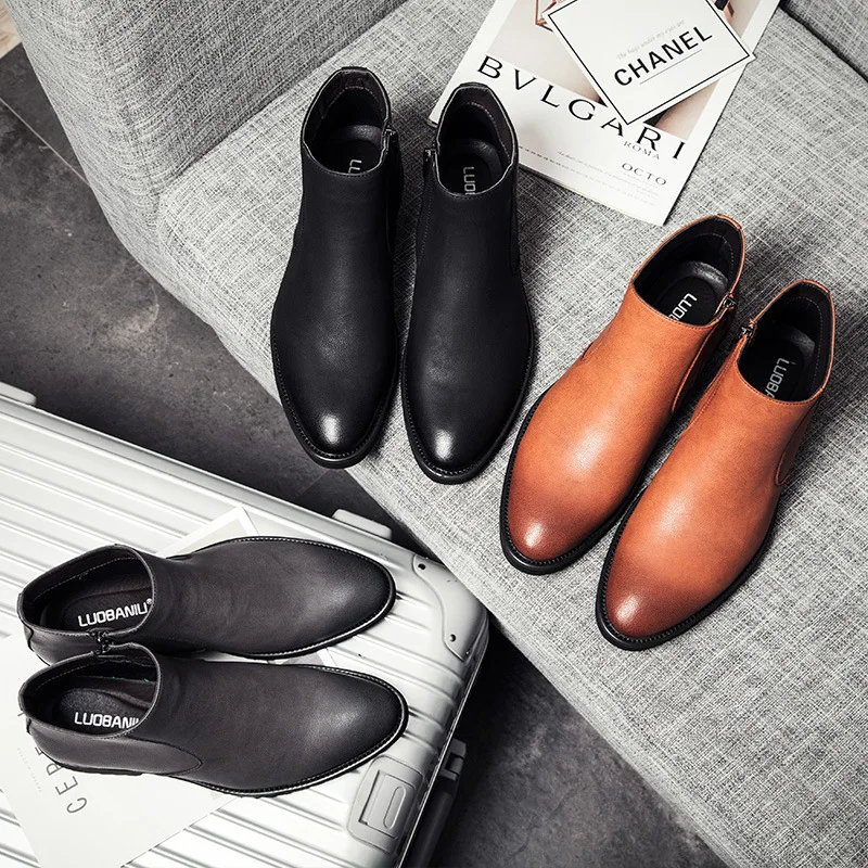 Autumn/Winter Men's Chelsea Boots British Style Fashion Ankle Boots,Black/Brown/Grey Brogues Soft Leather Casual Shoes Business
Autumn/Winter Men's Chelsea Boots British Style Fashion Ankle Boots,Black/Brown/Grey Brogues Soft Leather Casual Shoes Business