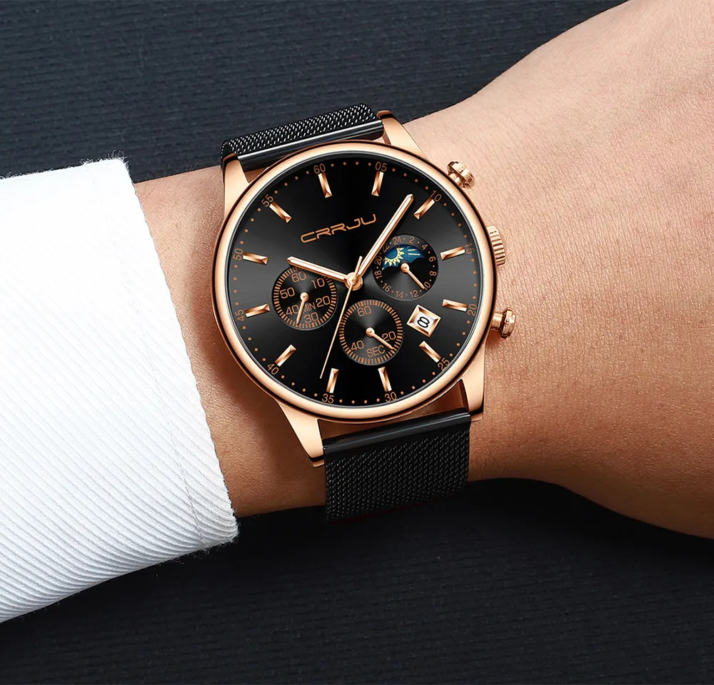 CRRJU Blue Men Watches Top Brand Fashion Luxury Rose gold Quartz Watch Men Casual Waterproof Sport Watch Relogio Masculino
CRRJU Blue Men Watches Top Brand Fashion Luxury Rose gold Quartz Watch Men Casual Waterproof Sport Watch Relogio Masculino