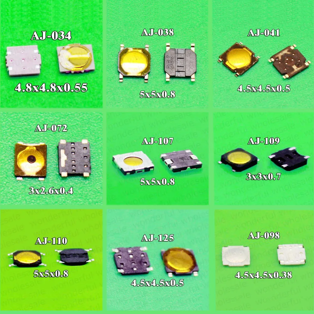 3x3x0,7 4,5x4,5x0,5 4,8x4,8x0,55 5x5x0,8 Мгновенный SMD SMT тактильный микро, тактовый переключатель Shrapnel Внутренняя деталь
3x3x0,7 4,5x4,5x0,5 4,8x4,8x0,55 5x5x0,8 Мгновенный SMD SMT тактильный микро, тактовый переключатель Shrapnel Внутренняя деталь