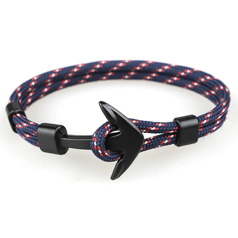 HOMOD 2019 New Fashion Black Color Anchor Bracelets Men Charm Survival Rope Chain Paracord Bracelet Male Wrap Metal Sport Hooks
HOMOD 2019 New Fashion Black Color Anchor Bracelets Men Charm Survival Rope Chain Paracord Bracelet Male Wrap Metal Sport Hooks