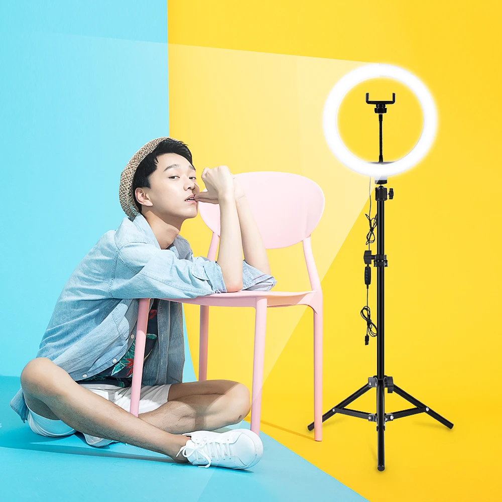 Yizhestudio Video Light with light stand 10 inch Video ring lamp USB Plug 26cm photographic ring lighting for Live Studio Makeup
Yizhestudio Video Light with light stand 10 inch Video ring lamp USB Plug 26cm photographic ring lighting for Live Studio Makeup