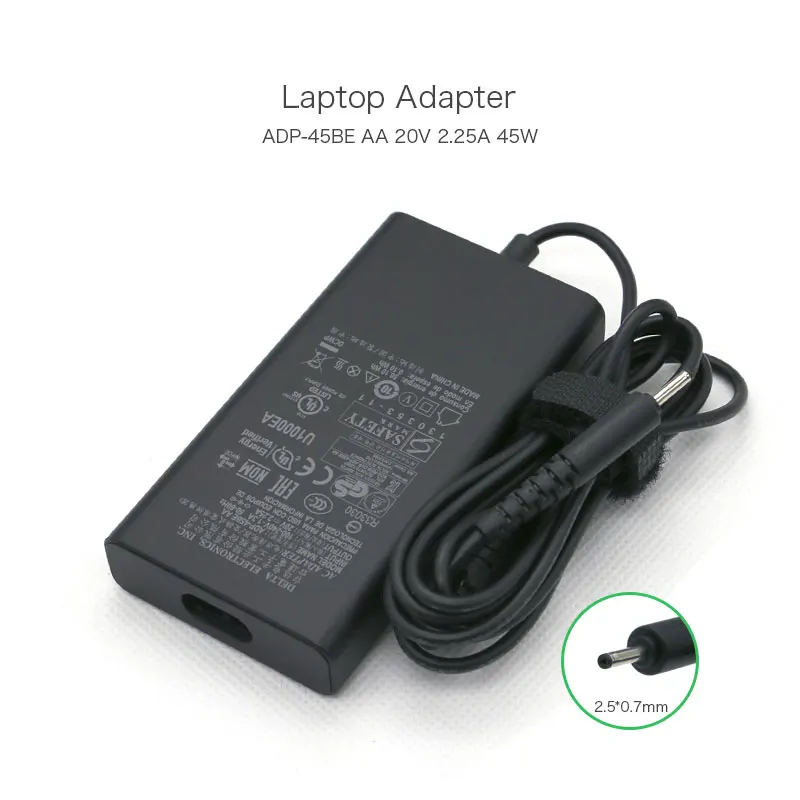 100% Original 20V 2.25A 45W 2.5*0.7mm Delta Laptop AC Adapter Power Charger ADP-45BE AA
100% Original 20V 2.25A 45W 2.5*0.7mm Delta Laptop AC Adapter Power Charger ADP-45BE AA