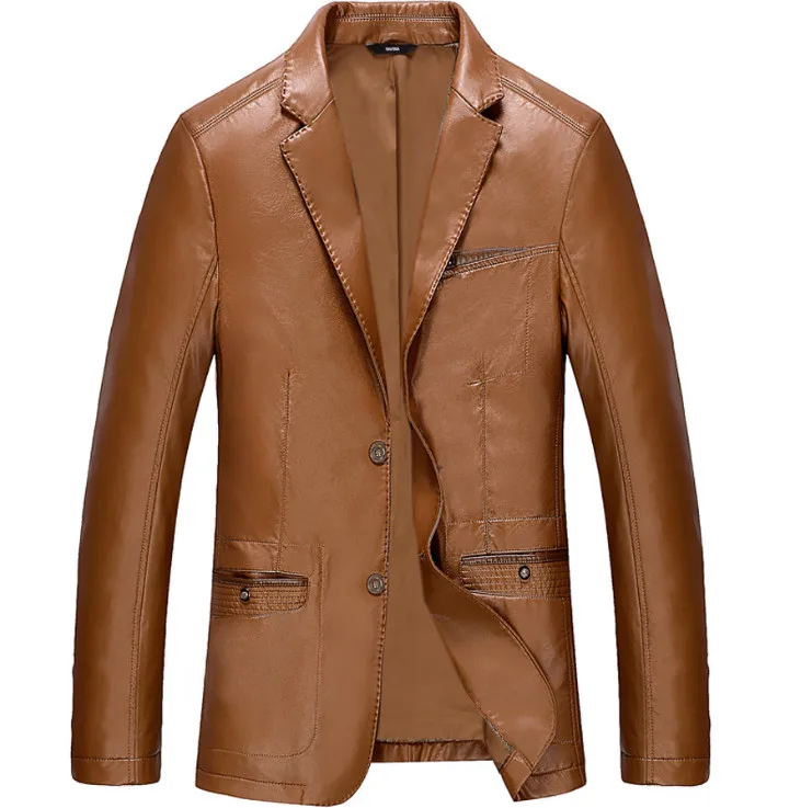 Spring Autumn Brand Leather Jackets Men Smart Casual Pocket Decoration PU Leather Jacket Male Thin Coat Black Blue M-4XL
Spring Autumn Brand Leather Jackets Men Smart Casual Pocket Decoration PU Leather Jacket Male Thin Coat Black Blue M-4XL