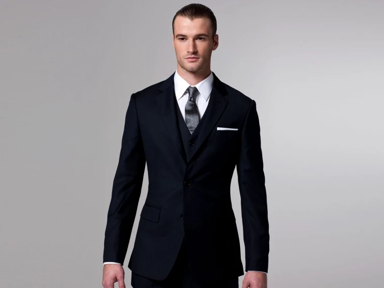 Custom Made Mens Suits Groomsmen Notch Lapel Groom Tuxedos Navy Blue Wedding Best Man Suit (Jacket+Pants+Tie+Vest) A11
Custom Made Mens Suits Groomsmen Notch Lapel Groom Tuxedos Navy Blue Wedding Best Man Suit (Jacket+Pants+Tie+Vest) A11