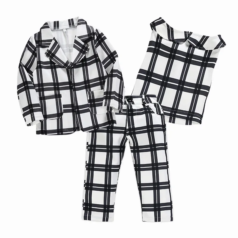 3pcs Kids Suits Blazers Jackets for Girls Plaid Blazers Outerwear Jackets Spring Autumn Children Outerwear Jackets for Girls
3pcs Kids Suits Blazers Jackets for Girls Plaid Blazers Outerwear Jackets Spring Autumn Children Outerwear Jackets for Girls