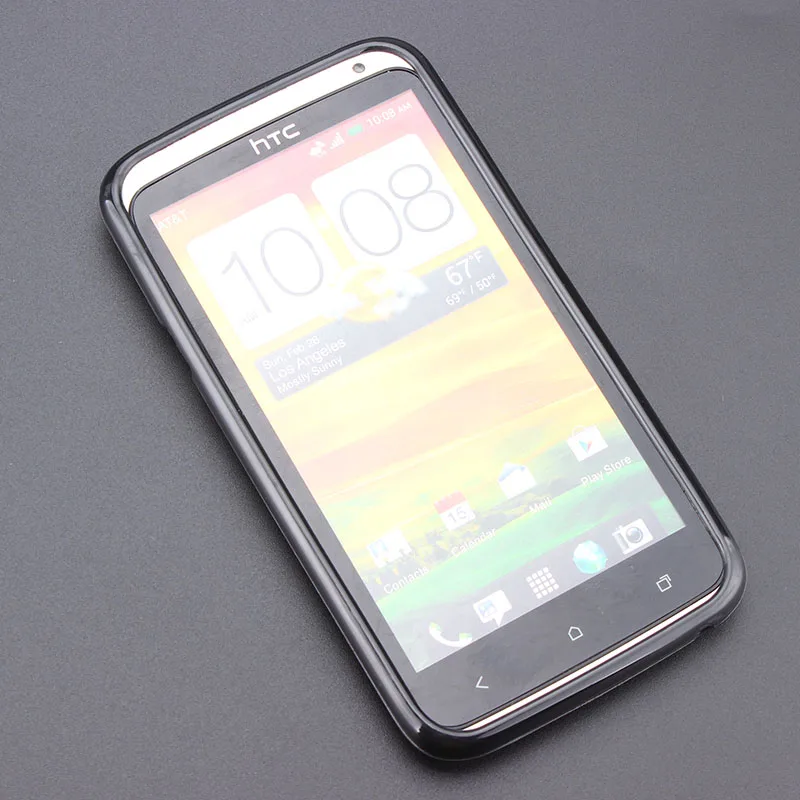 Черный гелевый ТПУ тонкий мягкий Противоскользящий чехол накладка для HTC One X S720e
