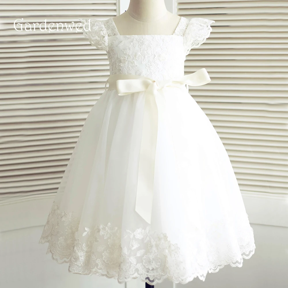 Gardenwed 2019 White Lace Flower Girl Dresses Cap Sleeves Ribbon Little Girls Kids/Children Dress for Wedding
Gardenwed 2019 White Lace Flower Girl Dresses Cap Sleeves Ribbon Little Girls Kids/Children Dress for Wedding