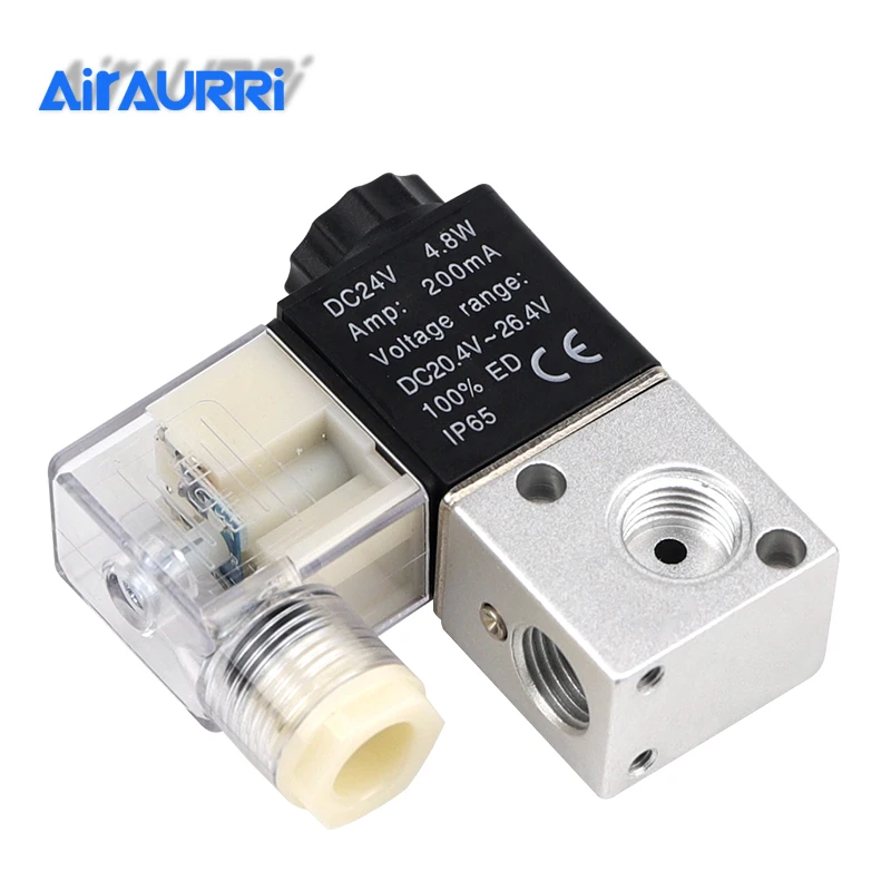 Воздушный 3V1 08 1/4 "BSP 06 1/8" DC12V/24 V AC24V/36 V/110 V/220 V/380 3Way 2 положения пневматический Электрический