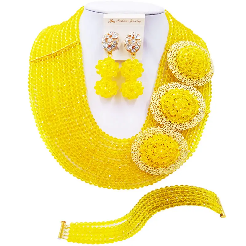 ACZUV Yellow African Jewelry Set Nigerian Beads Necklace Wedding Party Jewelry Sets 10C-3PH010
ACZUV Yellow African Jewelry Set Nigerian Beads Necklace Wedding Party Jewelry Sets 10C-3PH010