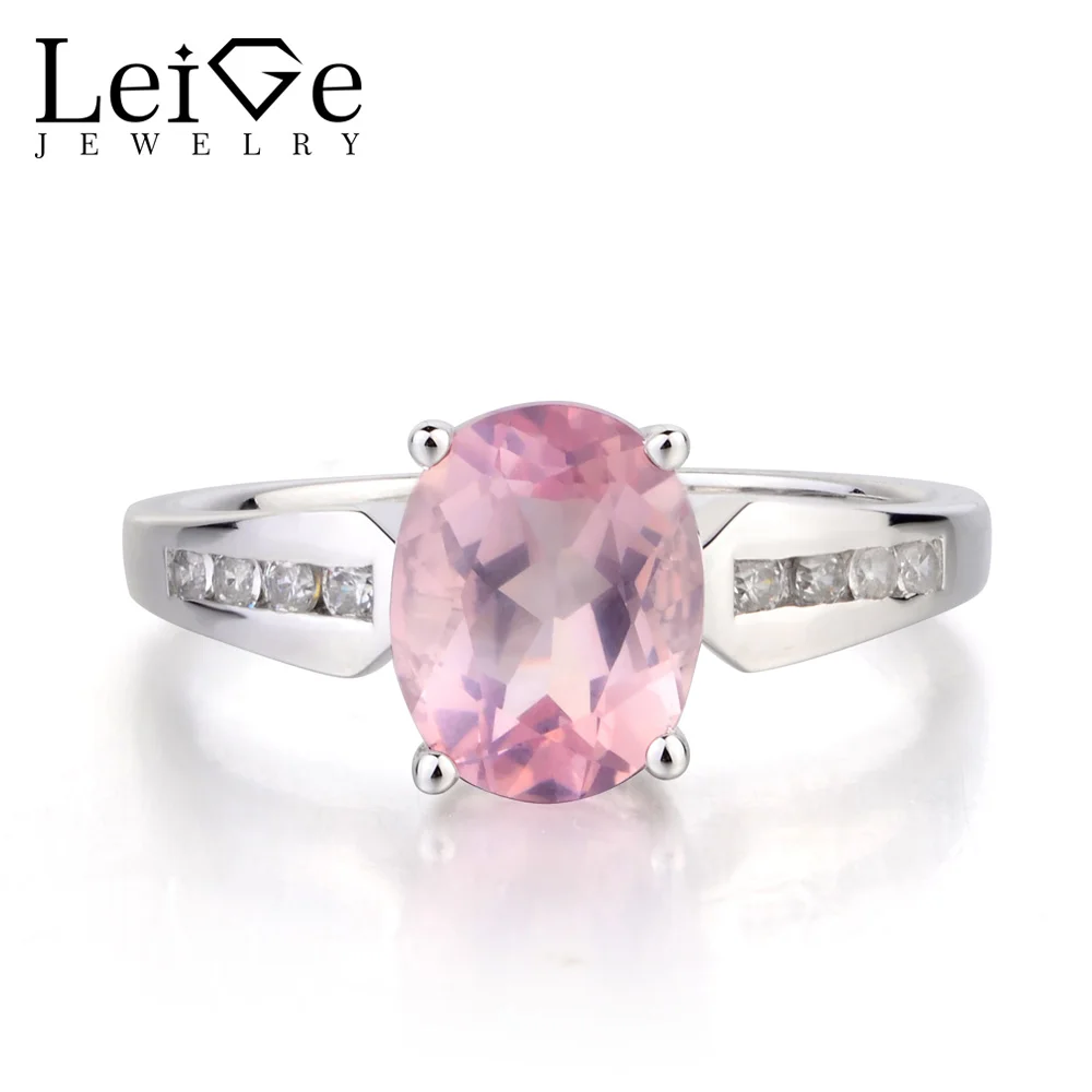 Фото Украшения leige кольцо из Натурального Розового Кварца обручальное овальное с