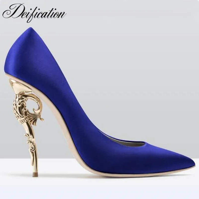 Deification Sexy Silk Strange Heel Style Pumps Curve Ornate Spiralling Woman Dress Party Shoes Fashion Runway Metal Stilettos
Deification Sexy Silk Strange Heel Style Pumps Curve Ornate Spiralling Woman Dress Party Shoes Fashion Runway Metal Stilettos