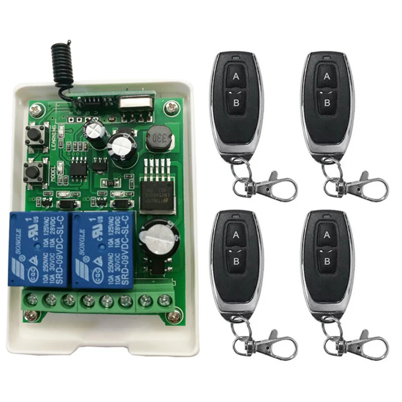 Smart Multiple Universal Wireless Remote Control Switch DC12V 24V 36V 48V 2CH 2 CH 10A Relay Receiver Module and RF Transmitter
Smart Multiple Universal Wireless Remote Control Switch DC12V 24V 36V 48V 2CH 2 CH 10A Relay Receiver Module and RF Transmitter