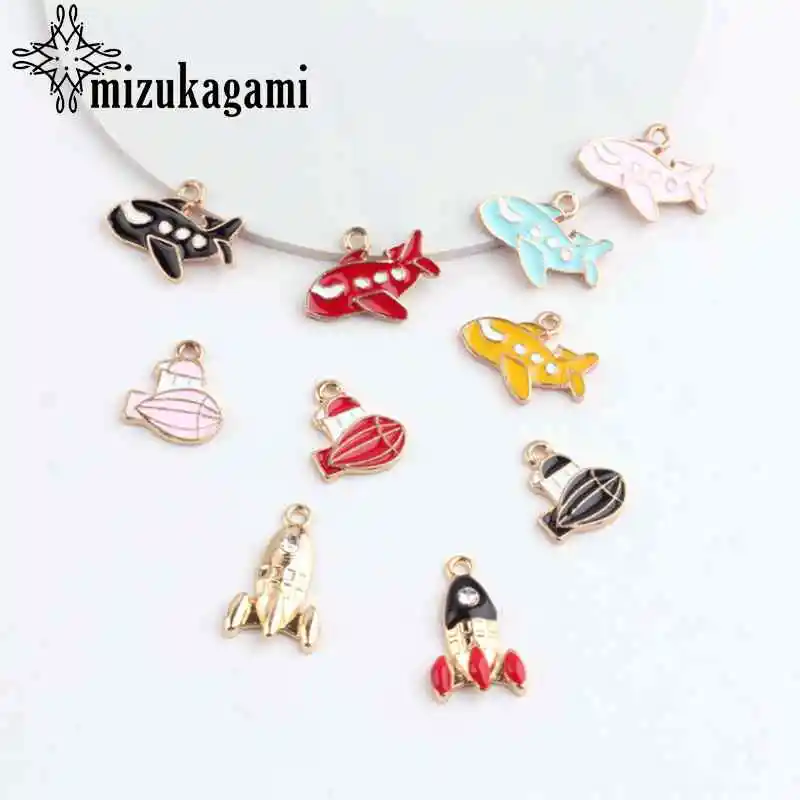 Zinc Alloy Enamel Cartoon Cute Rocket Airplane Charms 10pcs/lot For DIY Earrings Jewelry Making Accessories
Zinc Alloy Enamel Cartoon Cute Rocket Airplane Charms 10pcs/lot For DIY Earrings Jewelry Making Accessories