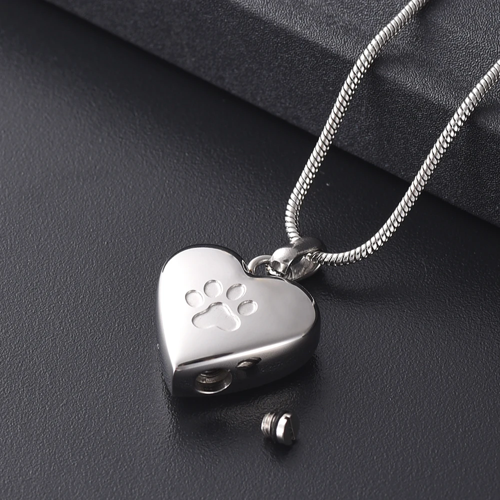 IJD8455 Black/Rose/Gold Color Stainless Steel Lovely Paw on Heart Pet Memorial Urn Necklace Cremation Jewelry Ash Keepsakes
IJD8455 Black/Rose/Gold Color Stainless Steel Lovely Paw on Heart Pet Memorial Urn Necklace Cremation Jewelry Ash Keepsakes