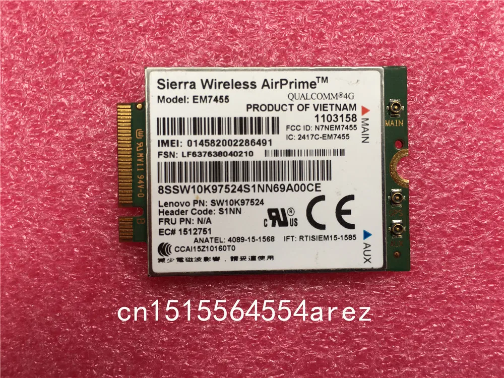 4G LTE WWAN карта для Sierra Wireless Airprime EM7455 GOBI6000 для Lenovo thinkapd X270 T470 T470S T470P P51 P71 sw10k97524
4G LTE WWAN карта для Sierra Wireless Airprime EM7455 GOBI6000 для Lenovo thinkapd X270 T470 T470S T470P P51 P71 sw10k97524
